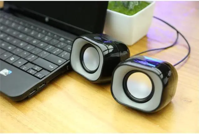 Alt view image 6 of 7 - HP Stereo Computer Speakers with 3.5 mm Jack and USB Power Supply, Black