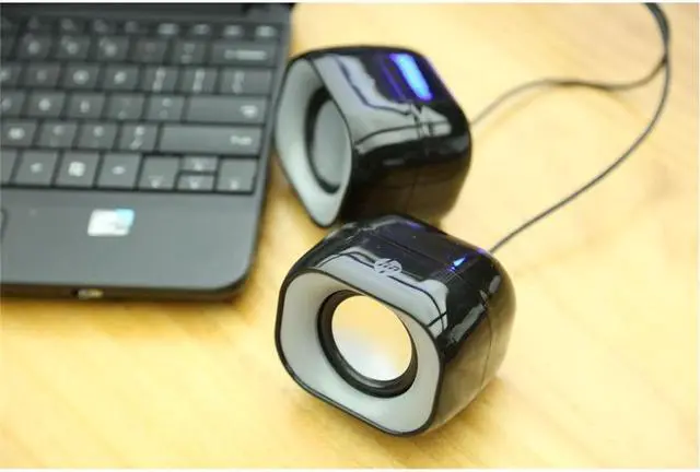 Alt view image 7 of 7 - HP Stereo Computer Speakers with 3.5 mm Jack and USB Power Supply, Black