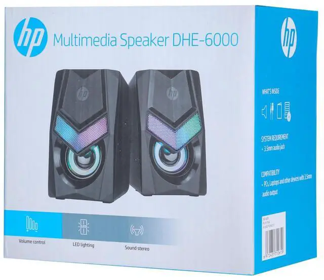 Alt view image 6 of 7 - HP - 2.0 Stereo Computer Speakers with Backlight, 3.5 mm Jack, Black