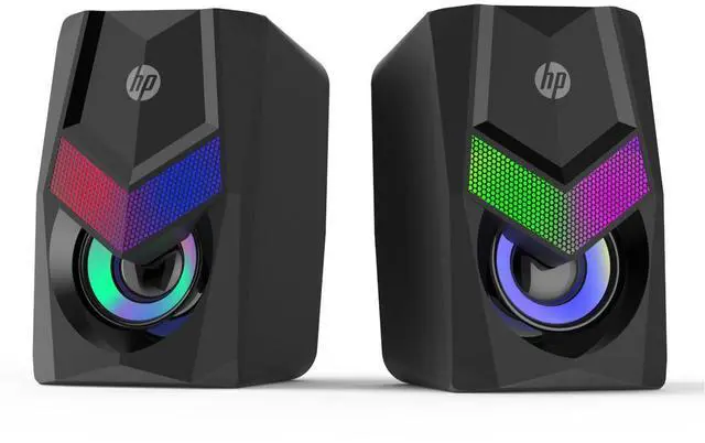 Alt view image 2 of 7 - HP - 2.0 Stereo Computer Speakers with Backlight, 3.5 mm Jack, Black