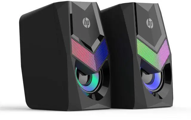 Alt view image 5 of 7 - HP - 2.0 Stereo Computer Speakers with Backlight, 3.5 mm Jack, Black