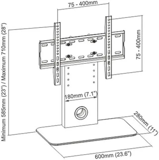 Alt view image 2 of 3 - GlobalTone Tabletop TV Mount Stand Replacing Foot Television LED LCD Plasma 23" to 55"