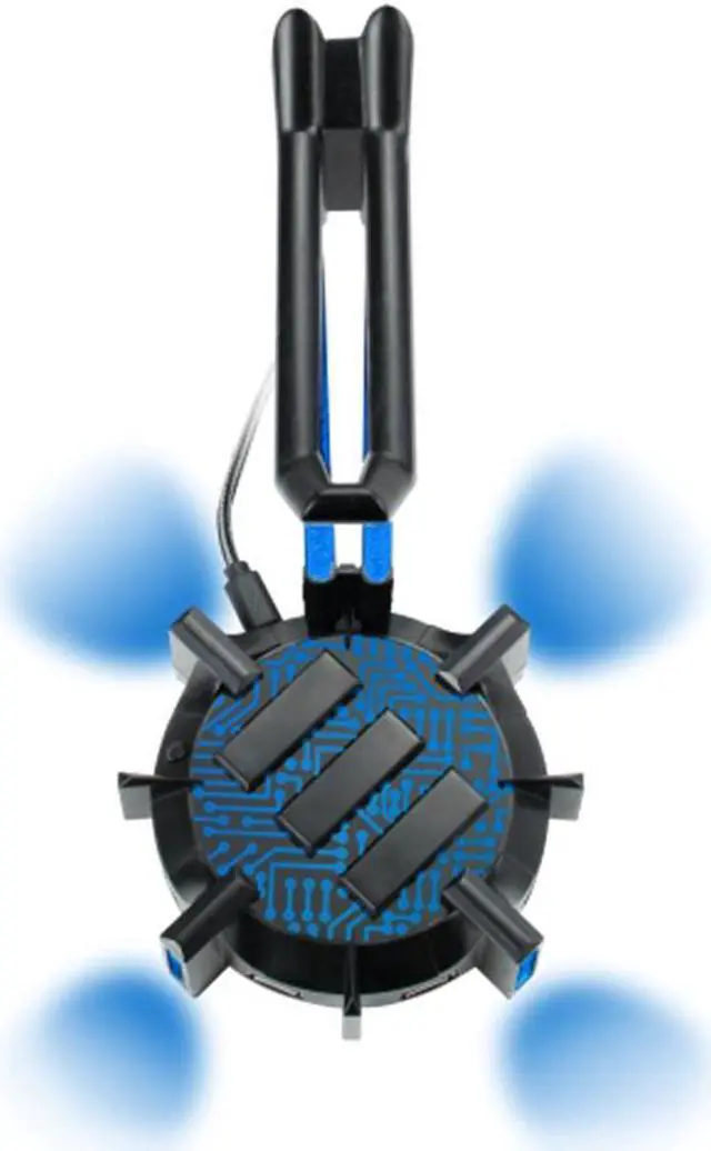 Alt view image 2 of 12 - ENHANCE Gaming Headset Stand Headphone Holder with 4 Port USB Hub, Customizable LED Lighting, Flexible Acrylic Neck - Universal Hanger with Weighted Base for Desktop Audio Organization