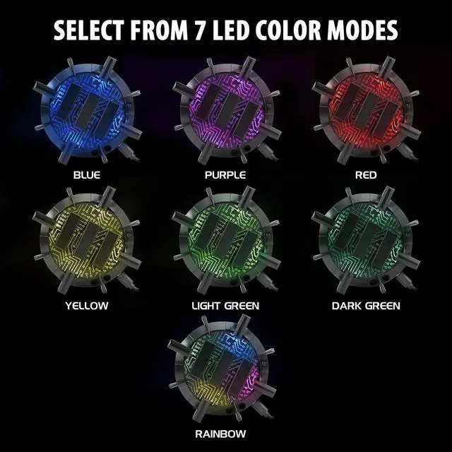 Alt view image 7 of 12 - ENHANCE Gaming Headset Stand Headphone Holder with 4 Port USB Hub, Customizable LED Lighting, Flexible Acrylic Neck - Universal Hanger with Weighted Base for Desktop Audio Organization