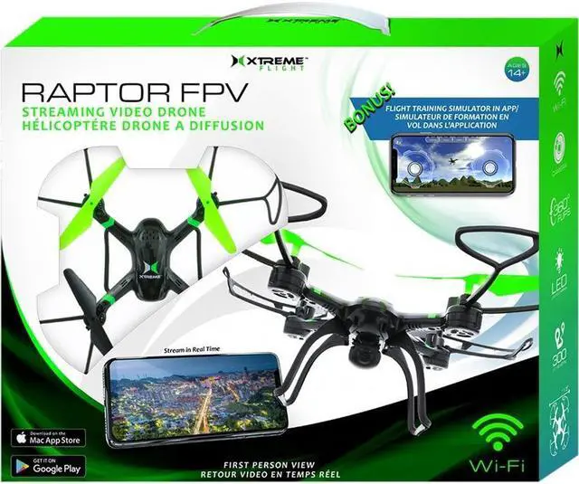 Alt view image 4 of 5 - Xtreme Wireless XDG6-1012-BLK Raptor FPV Streaming Video Drone