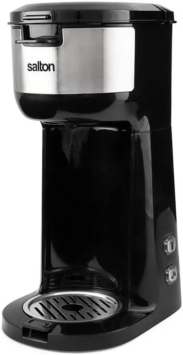 Alt view image 2 of 5 - Salton FC1952 2 in 1 Single Serve K-Cups or Coffee filter Basket Coffee Maker Stainless Steel