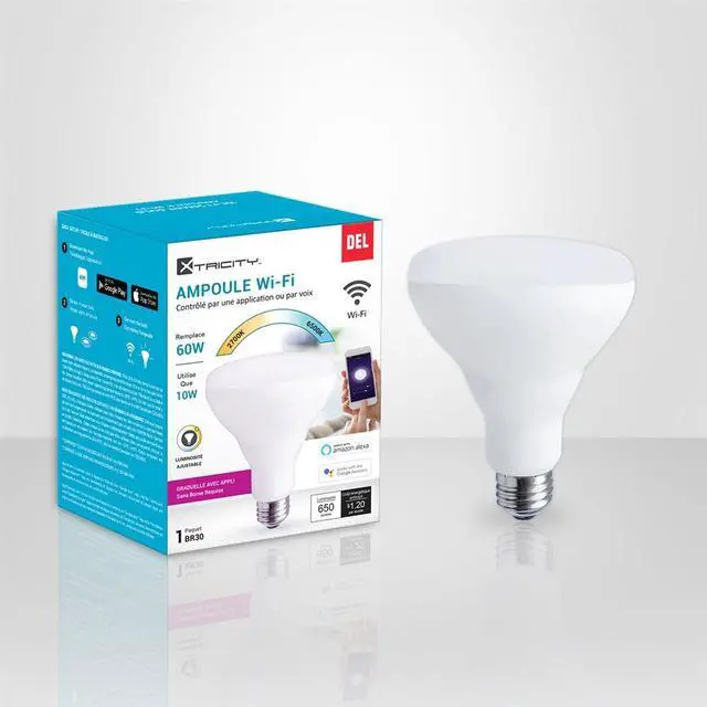 Alt view image 2 of 2 - Xtricity 1-50086 LED Wi-Fi Type BR30 10W 120V 2700K-6500K Tunable Dim 1PK White