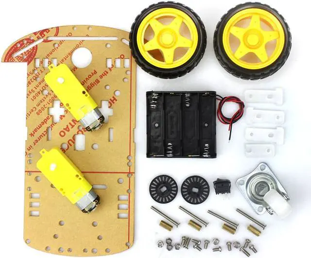 Alt view image 2 of 4 - Globaltone 03541 Smart Motor Robot Car Chassis Battery Box Kit Speed Encoder for Arduino