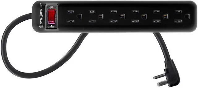 Main image of SyncPower SP-6PB Indoor Power Bar 6 Outlets Black