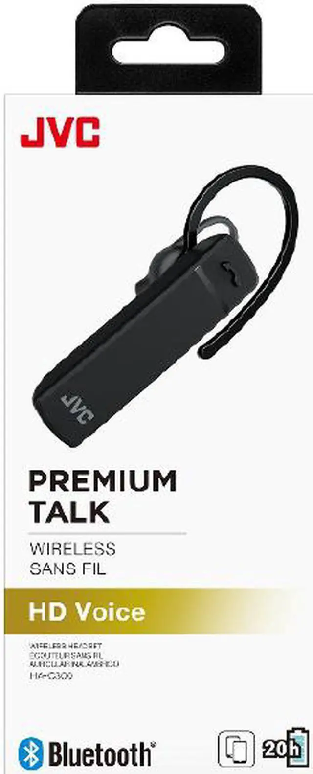 Alt view image 4 of 20 - JVC HA-C300 One-Piece Bluetooth Rechargeable Long-Life Earpiece, HD Voice Compatible, Black