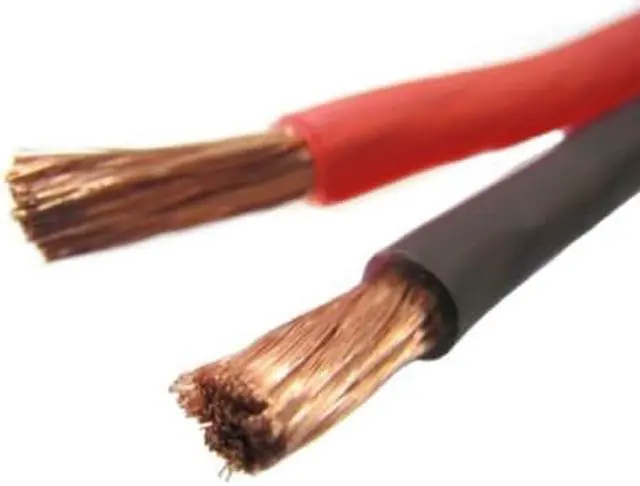 Alt view image 2 of 2 - GlobalTone Fire Retardant Speaker Wire 6 AWG 25 ft Black & Red Jacket 6 Gauge CCA