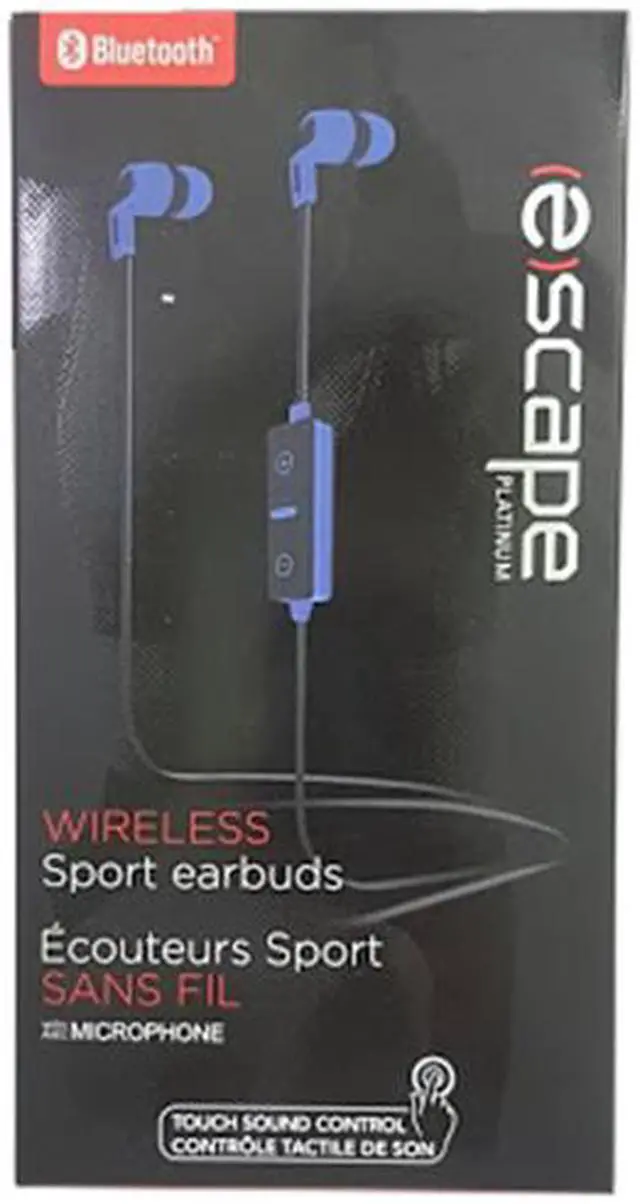 Alt view image 3 of 3 - Escape Platinum Bluetooth Sport Earbuds With Microphone Blue