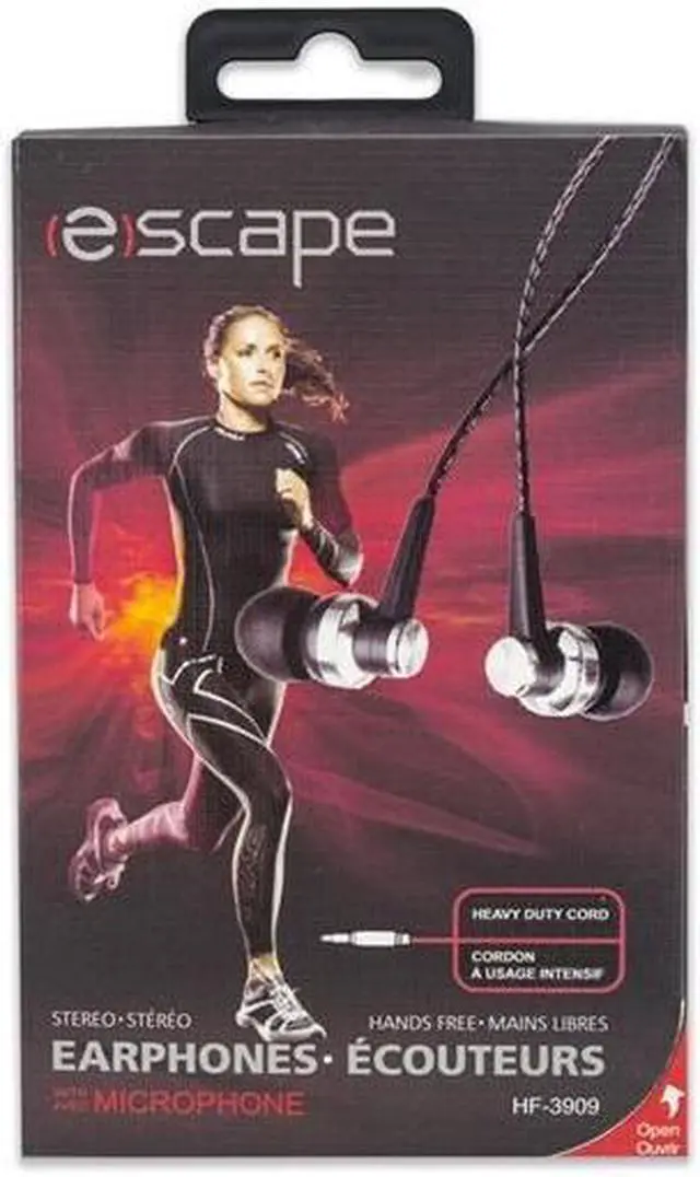 Alt view image 2 of 2 - Escape HF-3909 Earphones With Microphone Black and Silver