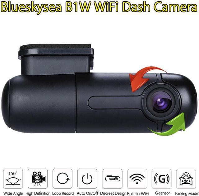 Blueskysea 889251263958 WiFi Small Dash Cam Full HD 1080p Car Camera 150°  Wide Angle with Super Capacitor Vehicle Driving Video Recorder 360°  Rotatable