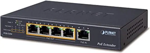 Alt view image 3 of 4 - Planet POE-E304 1-Port Ultra PoE to 4-Port 802.3af/at Gigabit PoE Extender
