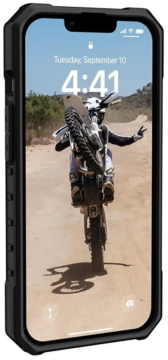 Alt view image 4 of 6 - UAG Designed for iPhone 14 Case Blue Mallard 6.1" Pathfinder Built-in Magnet Compatible with MagSafe Charging Slim Lightweight Shockproof Dropproof Rugged Protective Cover by URBAN ARMOR GEAR