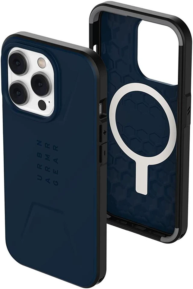 Main image of UAG Designed for iPhone 14 Pro Case Blue Mallard 6.1" Civilian Built-in Magnet Compatible with MagSafe Charging Sleek Ultra Thin Slim Dropproof Shockproof Protective Cover by URBAN ARMOR GEAR