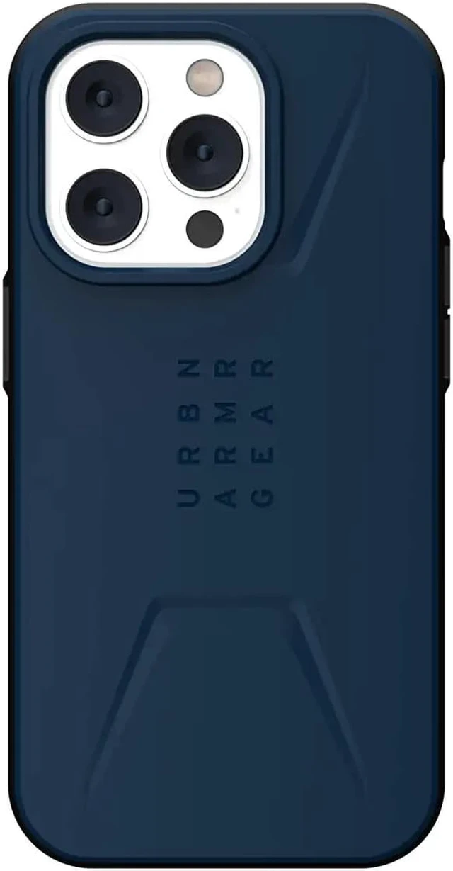 Alt view image 3 of 6 - UAG Designed for iPhone 14 Pro Case Blue Mallard 6.1" Civilian Built-in Magnet Compatible with MagSafe Charging Sleek Ultra Thin Slim Dropproof Shockproof Protective Cover by URBAN ARMOR GEAR