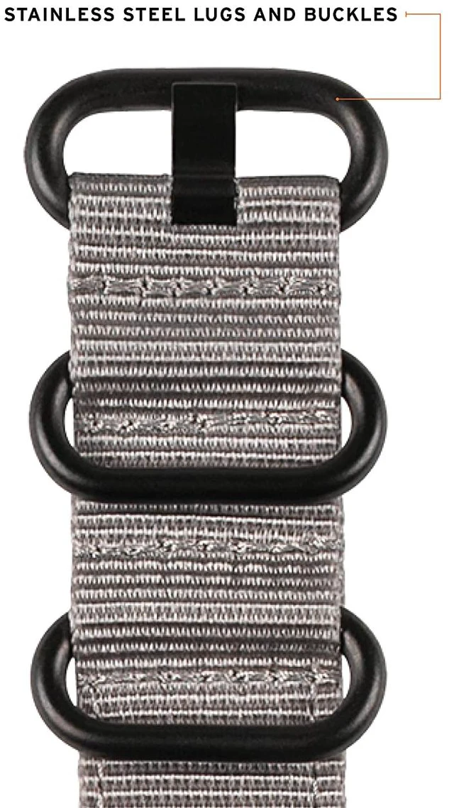 Alt view image 3 of 11 - UAG Apple Watch 45mm 44mm 42mm, iWatch Series 7/6/5/4/3/2/1 & Watch SE, High Strength Nylon Weave Replacement Strap, Nato Grey