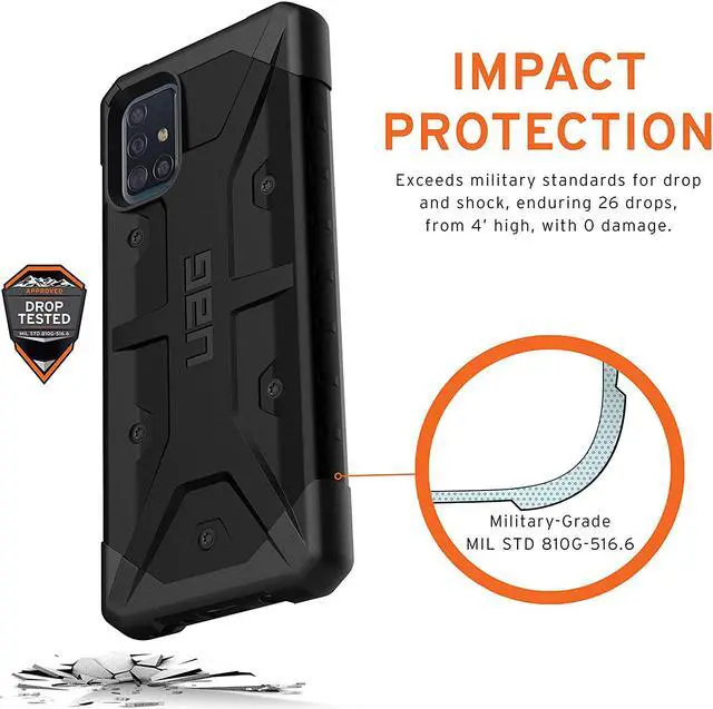 Alt view image 3 of 8 - UAG Designed for Samsung Galaxy A51 4G (SM-A515) Case Pathfinder [Black] Rugged Shockproof Military Drop Tested Protective Cover
