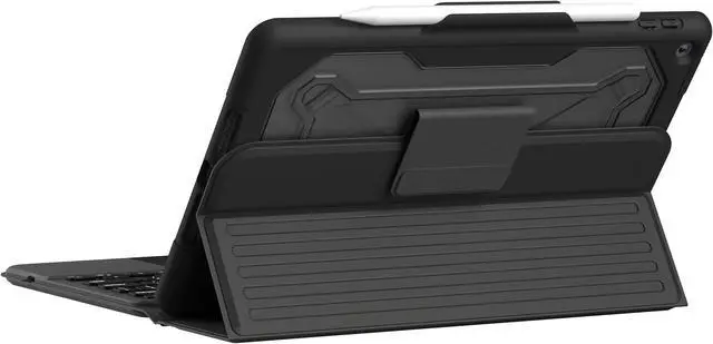 Alt view image 5 of 11 - URBAN ARMOR GEAR UAG iPad 10.2 iPad 9th Generation Case with Keyboard, Black/Ash, English Rugged Bluetooth Wireless Keyboard Multi-Touch Trackpad Backlit Keys Protective Smart Cover Folio