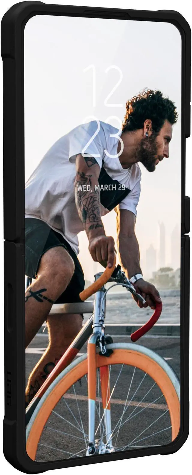 Alt view image 5 of 8 - UAG Designed for Samsung Galaxy Z Flip 4 Case 2022 Black Civilian Sleek Ultra-Thin Shock-Absorbent Protective Cover by URBAN ARMOR GEAR
