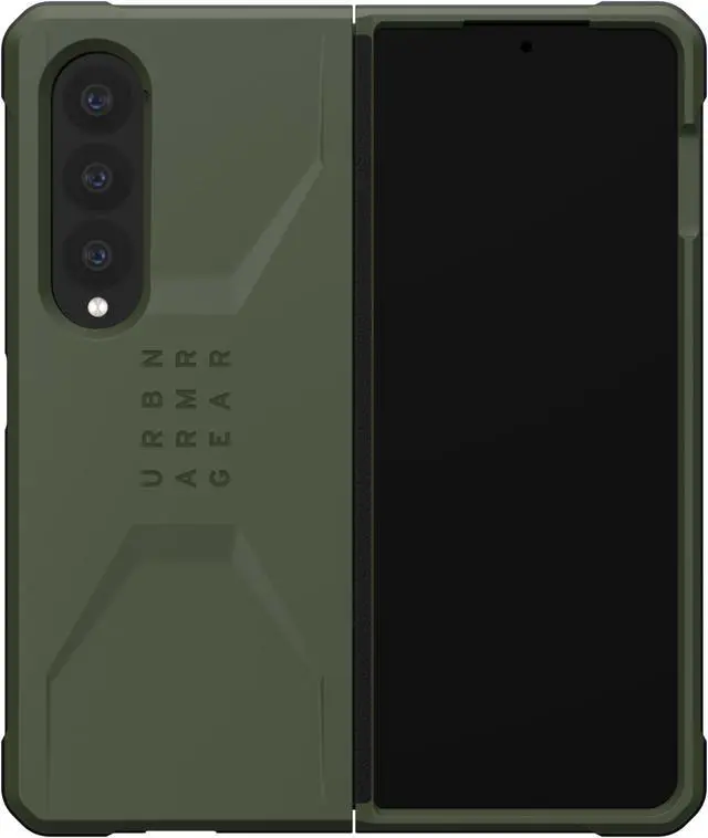 Alt view image 6 of 8 - UAG Designed for Samsung Galaxy Z Fold 4 Case 2022 Green Olive Civilian Sleek Ultra-Thin Shock-Absorbent Protective Cover by URBAN ARMOR GEAR
