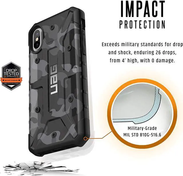 Alt view image 2 of 7 - UAG iPhone Xs / iPhone X [5.8-inch Screen] Pathfinder SE Camo Feather-Light Rugged [Midnight] Military Drop Tested iPhone Case