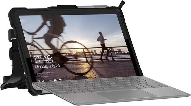 Alt view image 6 of 20 - UAG Designed for Microsoft Surface Go 4 / Surface Go 3 / Surface Go 2 / Surface Go Case 10.5" Plasma w/Hand Strap & Shoulder Strap Feather-Light Rugged Military Drop Tested Cover Ice