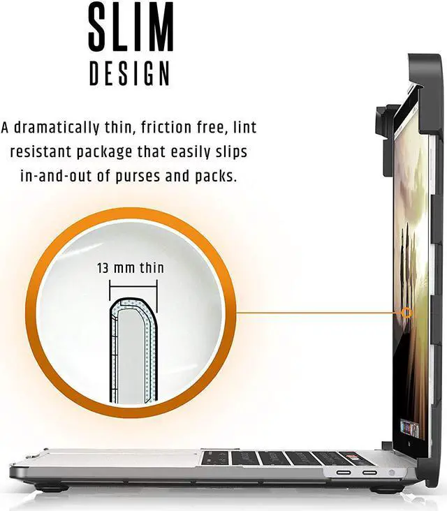 Alt view image 4 of 11 - UAG MacBook Pro 15-inch with Touchbar (4th Gen, 2016-2019) Feather-Light Rugged [Ice] Case