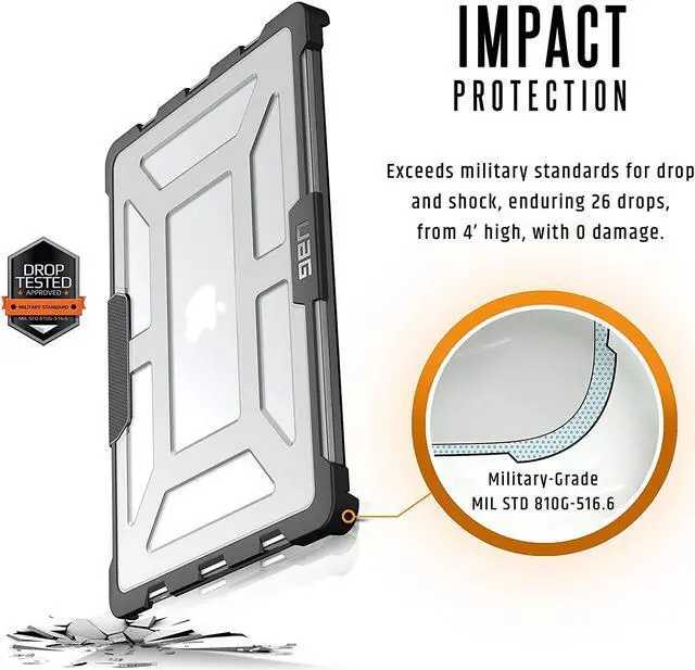 Alt view image 3 of 11 - UAG MacBook Pro 15-inch with Touchbar (4th Gen, 2016-2019) Feather-Light Rugged [Ice] Case