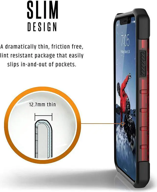 Alt view image 4 of 8 - UAG iPhone Xs / iPhone X [5.8-inch screen] Plasma Feather-Light Rugged [Magma] Military Drop Tested iPhone Case
