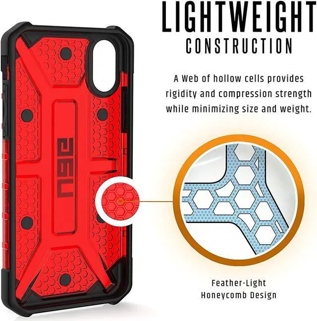 Alt view image 5 of 8 - UAG iPhone Xs / iPhone X [5.8-inch screen] Plasma Feather-Light Rugged [Magma] Military Drop Tested iPhone Case