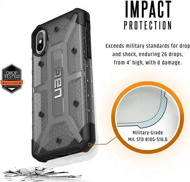 Alt view image 2 of 7 - UAG iPhone Xs / iPhone X [5.8-inch Screen] Plasma Feather-Light Rugged [Ash] Military Drop Tested iPhone Case