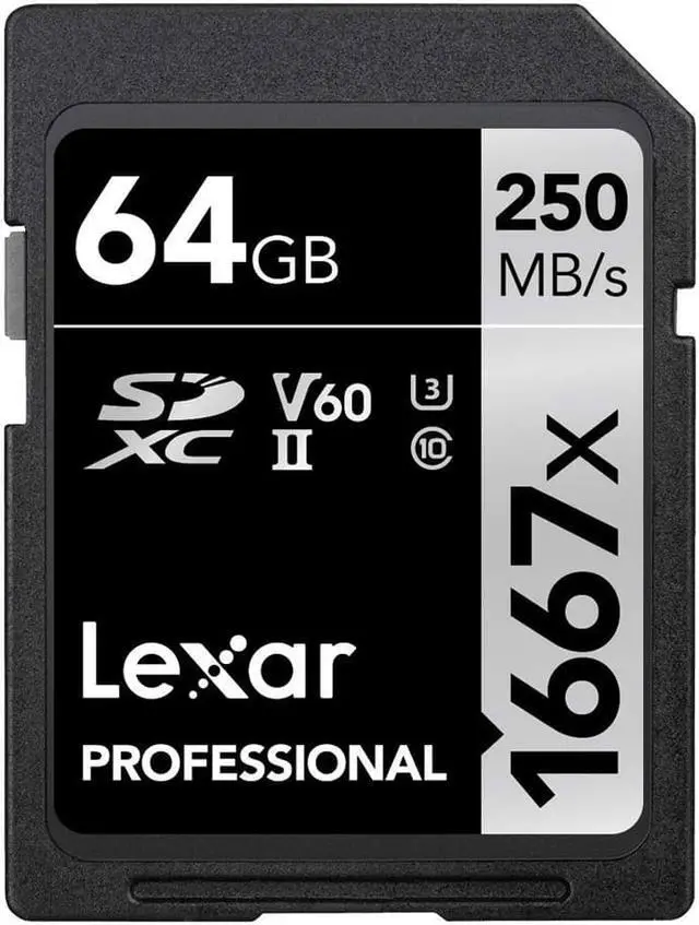 Alt view image 2 of 4 - Lexar Professional SDHC / SDXC 1667x UHS-II 64GB Memory Card + Accessory Bundle