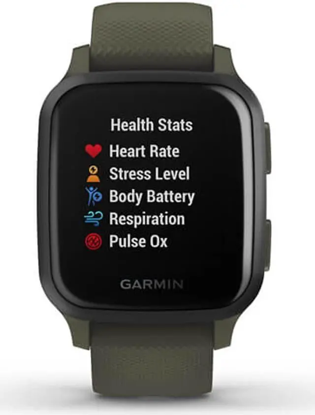 Alt view image 2 of 20 - Garmin Venu SQ Music Edition - Moss with Slate Bezel