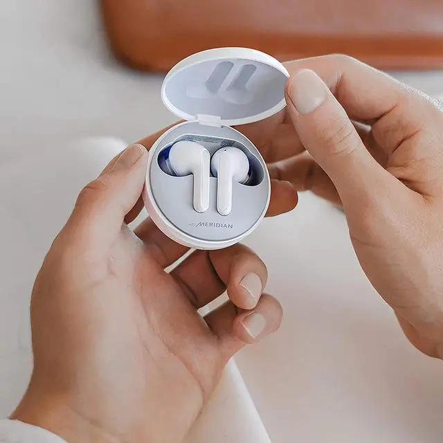 Alt view image 3 of 20 - LG Tone Free FN5W Wireless Earbuds with Meridian Audio - White