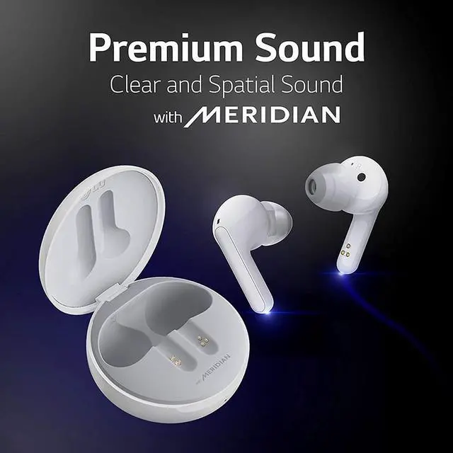 Alt view image 7 of 20 - LG Tone Free FN5W Wireless Earbuds with Meridian Audio - White