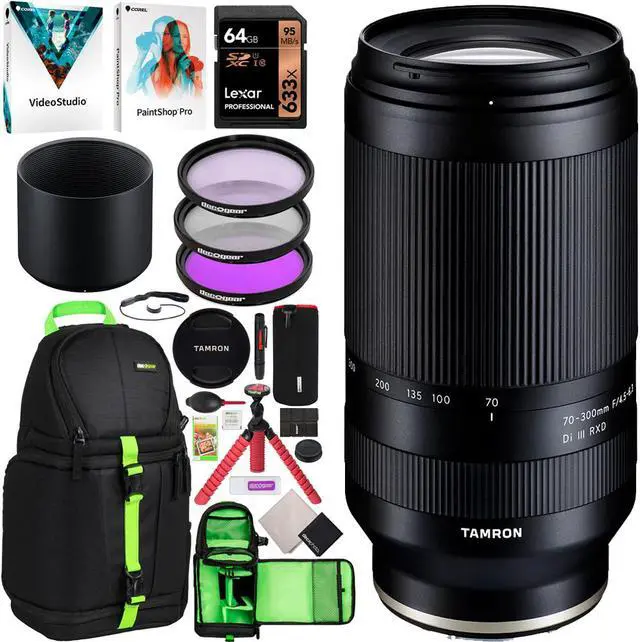 Main image of Tamron 70-300mm F/4.5-6.3 Di III RXD Lens A047 f/ Sony E-mount Mirrorless Camera Bundle