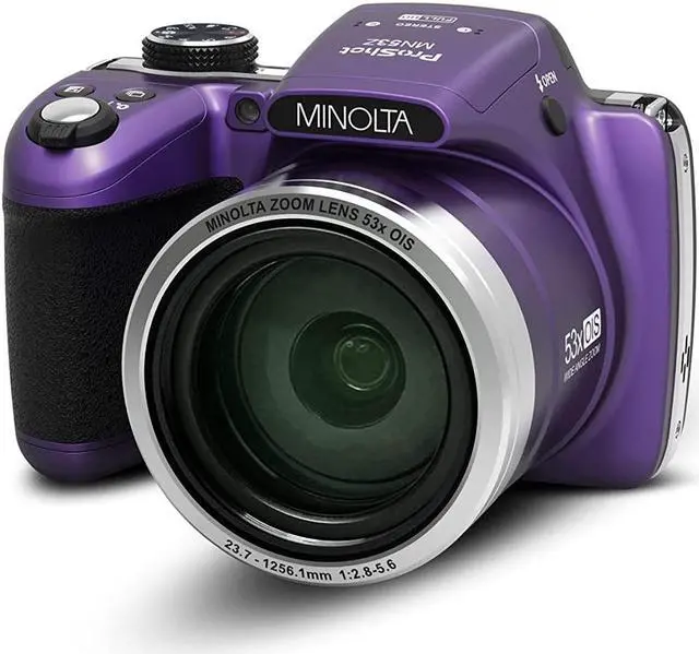 Alt view image 8 of 16 - Minolta MN53Z-P 16.0-Megapixel 53x Zoom Bridge Camera (Purple)