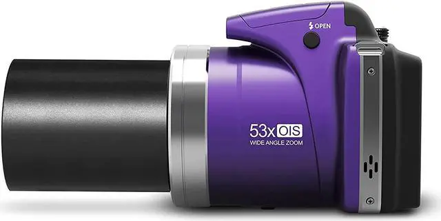 Alt view image 9 of 16 - Minolta MN53Z-P 16.0-Megapixel 53x Zoom Bridge Camera (Purple)