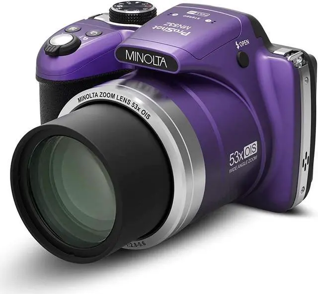 Alt view image 10 of 16 - Minolta MN53Z-P 16.0-Megapixel 53x Zoom Bridge Camera (Purple)
