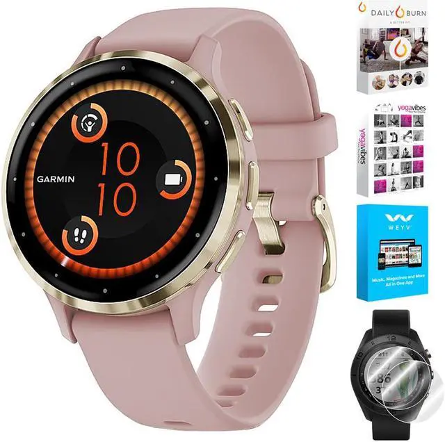 Main image of Garmin Venu 3S GPS Smartwatch Gold Steel Bezel w/ Dust Rose Case + Accessories Kit