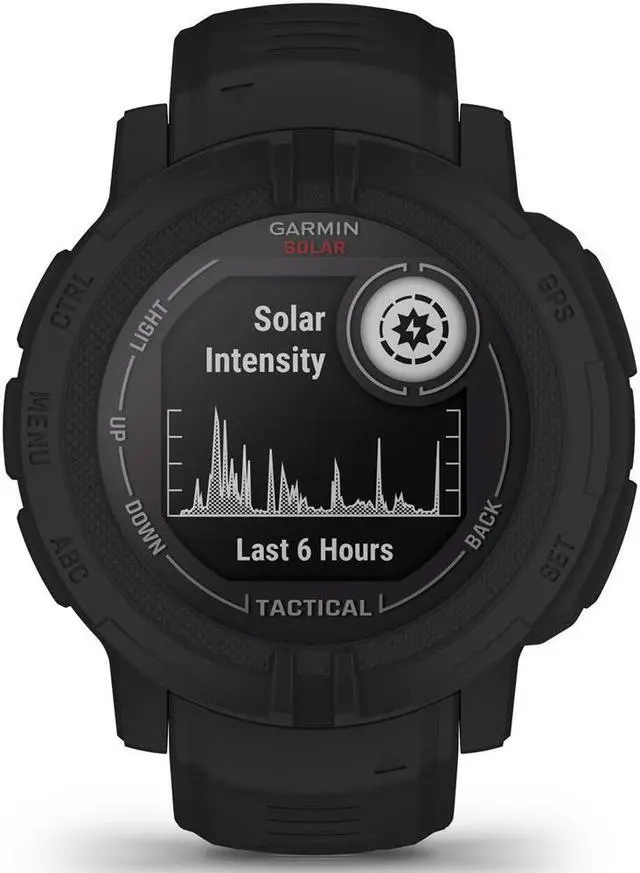 Alt view image 3 of 7 - Garmin Instinct 2 Solar Smartwatch, Tactical Edition, Black + Accessories Bundle