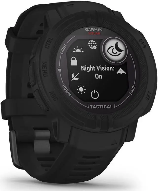 Alt view image 4 of 7 - Garmin Instinct 2 Solar Smartwatch, Tactical Edition, Black + Accessories Bundle