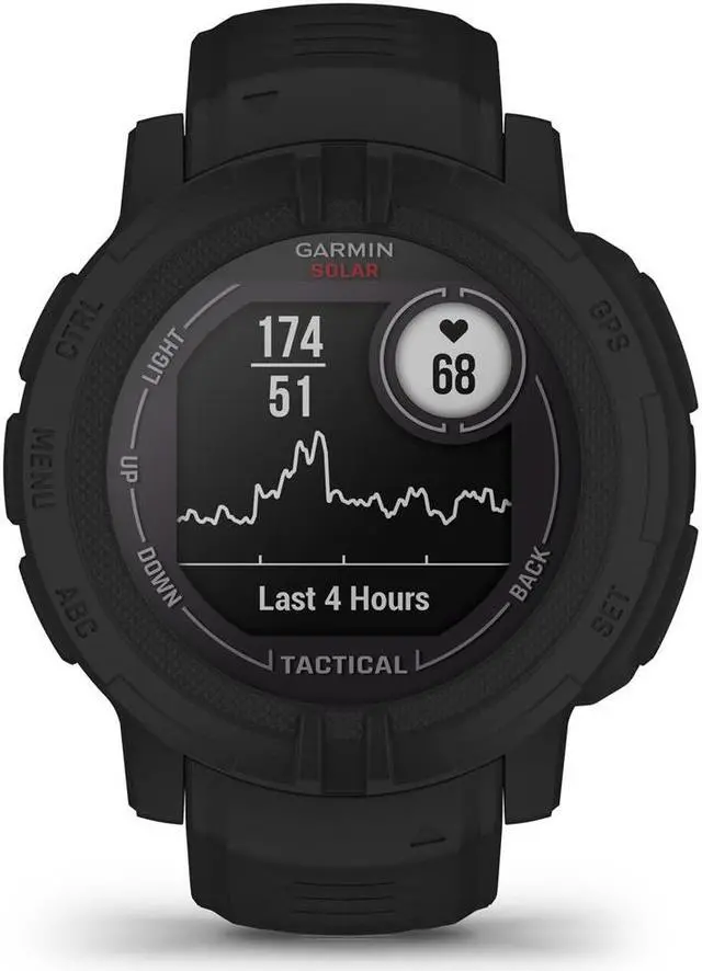 Alt view image 5 of 7 - Garmin Instinct 2 Solar Smartwatch, Tactical Edition, Black + Accessories Bundle