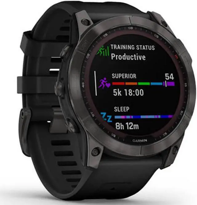 Alt view image 3 of 7 - Garmin Fenix 7X Sapphire Solar Smartwatch Carbon w/ Black Band + 2 Year Warranty