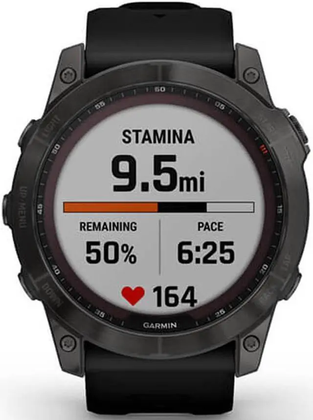 Alt view image 6 of 7 - Garmin Fenix 7X Sapphire Solar Smartwatch Carbon w/ Black Band + 2 Year Warranty