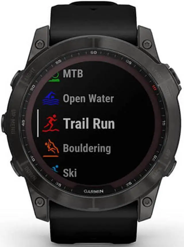 Alt view image 7 of 7 - Garmin Fenix 7X Sapphire Solar Smartwatch Carbon w/ Black Band + 2 Year Warranty