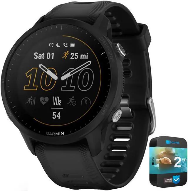 Main image of Garmin Forerunner 955 Solar GPS Smartwatch Black with 2 Year Extended Warranty
